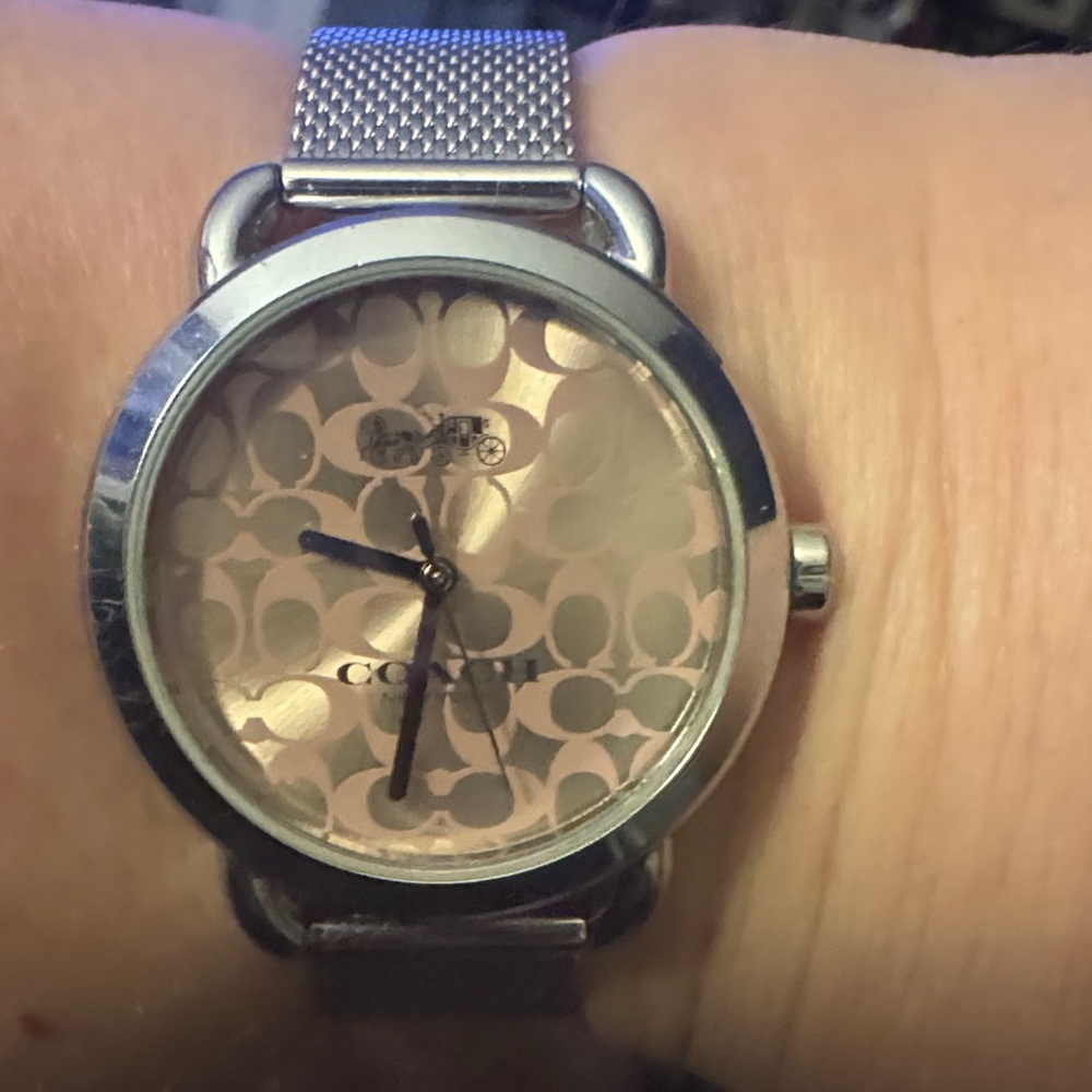 Coach Silver Watch With Logo Pattern - image 1